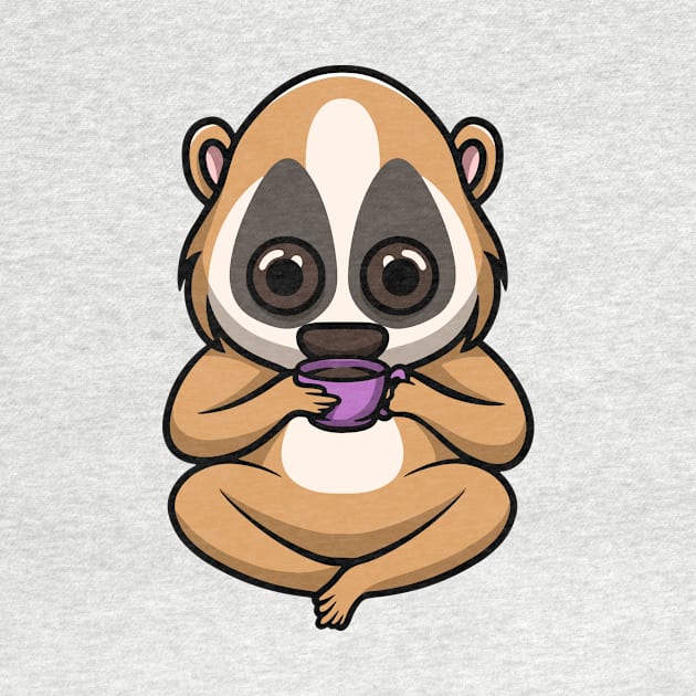 Cute Slow Loris Drinking Hot Chocolate by Cubbone